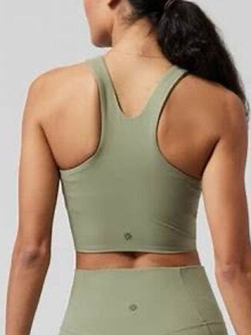 ATHLETA Sage green‎  High-Neck Crop Tank Conscious Crop Serene Camo Sports Bra